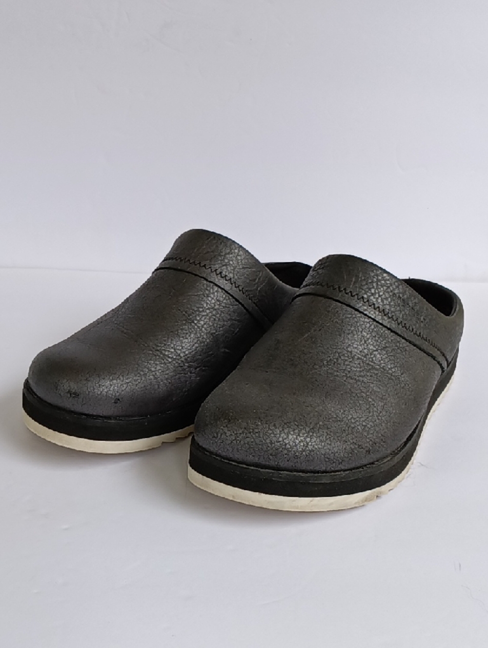 Merrell Women's Juno Dark Silver Metallic Leather Mule Slides Size 8